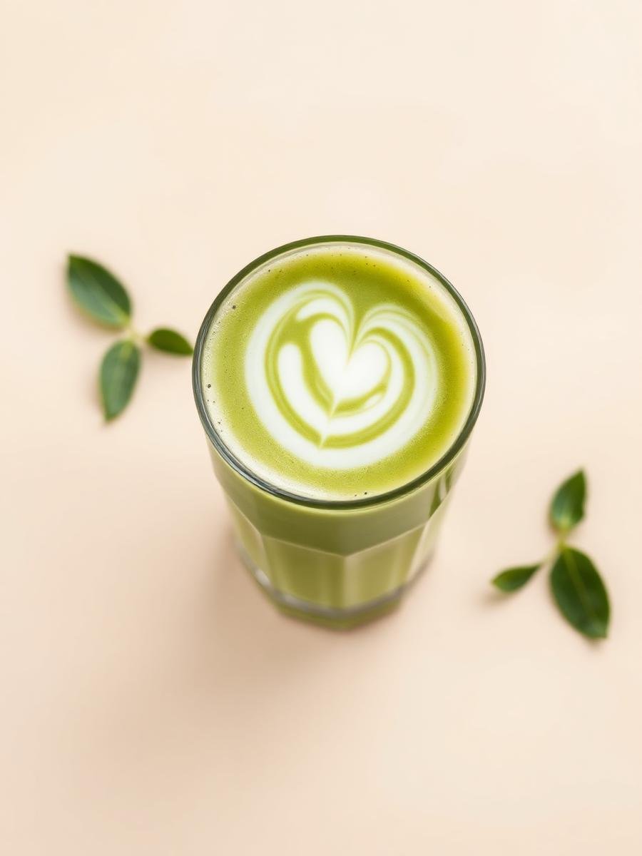 Matcha latte arte corazón